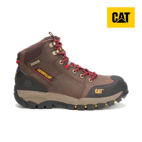 Pánské Pracovní Boty Caterpillar Navigator Mid Waterproof Steel Toe Hnědé (CZ-9IFP)